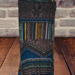 *SOLD* AMBIANCE APPAREL MAXI SKIRT - 2XL (20-22) - TEAL/BLACK/GOLD/GREY